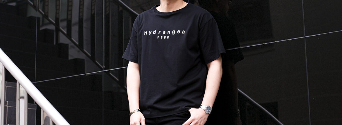 Four Hydrangea (フォーハイドランジア) Logo T-Shirts ロゴTシャツ BLACK (ブラック) 愛知　名古屋 Alto e Diritto altoediritto アルトエデリット INORAN イノラン ルナシー LUNACY ギター