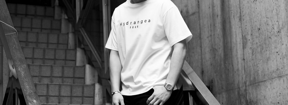 Four Hydrangea (フォーハイドランジア) Logo T-Shirts ロゴTシャツ WHITE (ホワイト) 愛知　名古屋 Alto e Diritto altoediritto アルトエデリット INORAN イノラン ルナシー LUNACY ギター