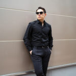 ISAIA (イザイア) Pointed collar shirt (ポインテッドカラー シャツ) コットンポプリン ポインテッドカラー シャツ BLACK (ブラック) Made in italy (イタリア製) 2025 愛知 名古屋 Alto e Diritto altoediritto アルトエデリット