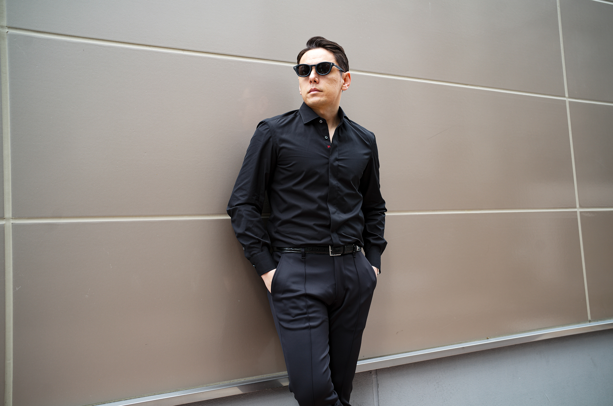 ISAIA (イザイア) Pointed collar shirt (ポインテッドカラー シャツ) コットンポプリン ポインテッドカラー シャツ BLACK (ブラック) Made in italy (イタリア製) 2025 愛知 名古屋 Alto e Diritto altoediritto アルトエデリット