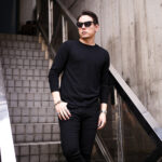 RIVORA (リヴォラ) Alashan Cashmere Long Sleeves Knit T-Shirts アラシャン カシミア ロングスリーブ Tシャツ BLACK (ブラック・010) MADE IN JAPAN (日本製)【ご予約開始】愛知 名古屋 Alto e Diritto altoediritto アルトエデリット