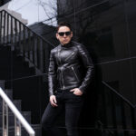 TOM FORD (トムフォード) NAPPA GRAIN LEATHER ZIP BIKER (ナッパ グレイン レザー ジップ バイカー) ラムレザー セミダブル ライダース ジャケット BLACK (ブラック) Made in italy (イタリア製) 2025春夏 Alto e Diritto altoediritto アルトエデリット